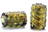 Swirled Pipe Gold foil beads - click here for large view